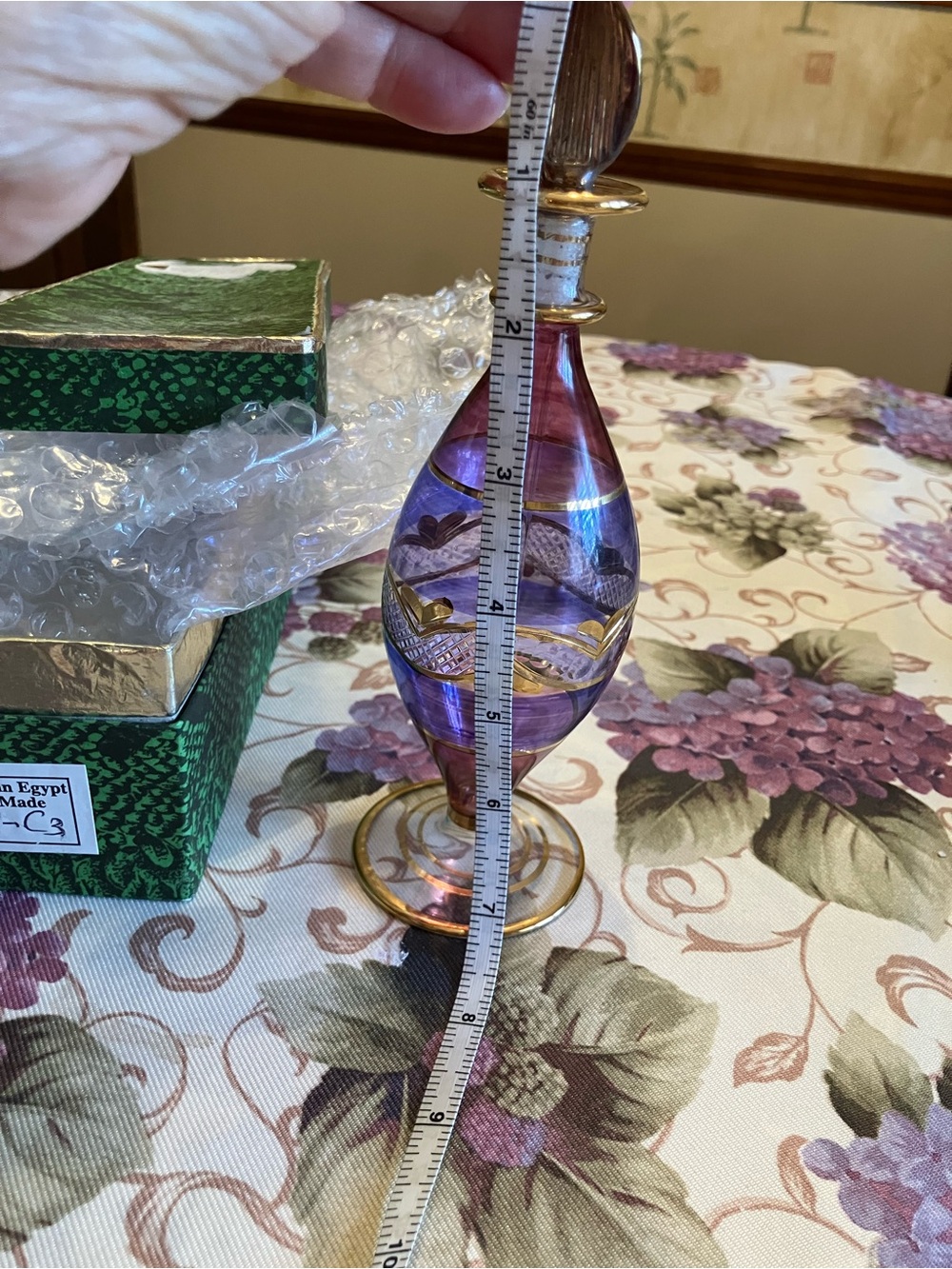 Egyptian Hand crafted glass perfume bottle. Perfect condition. - Picture 12 of 13